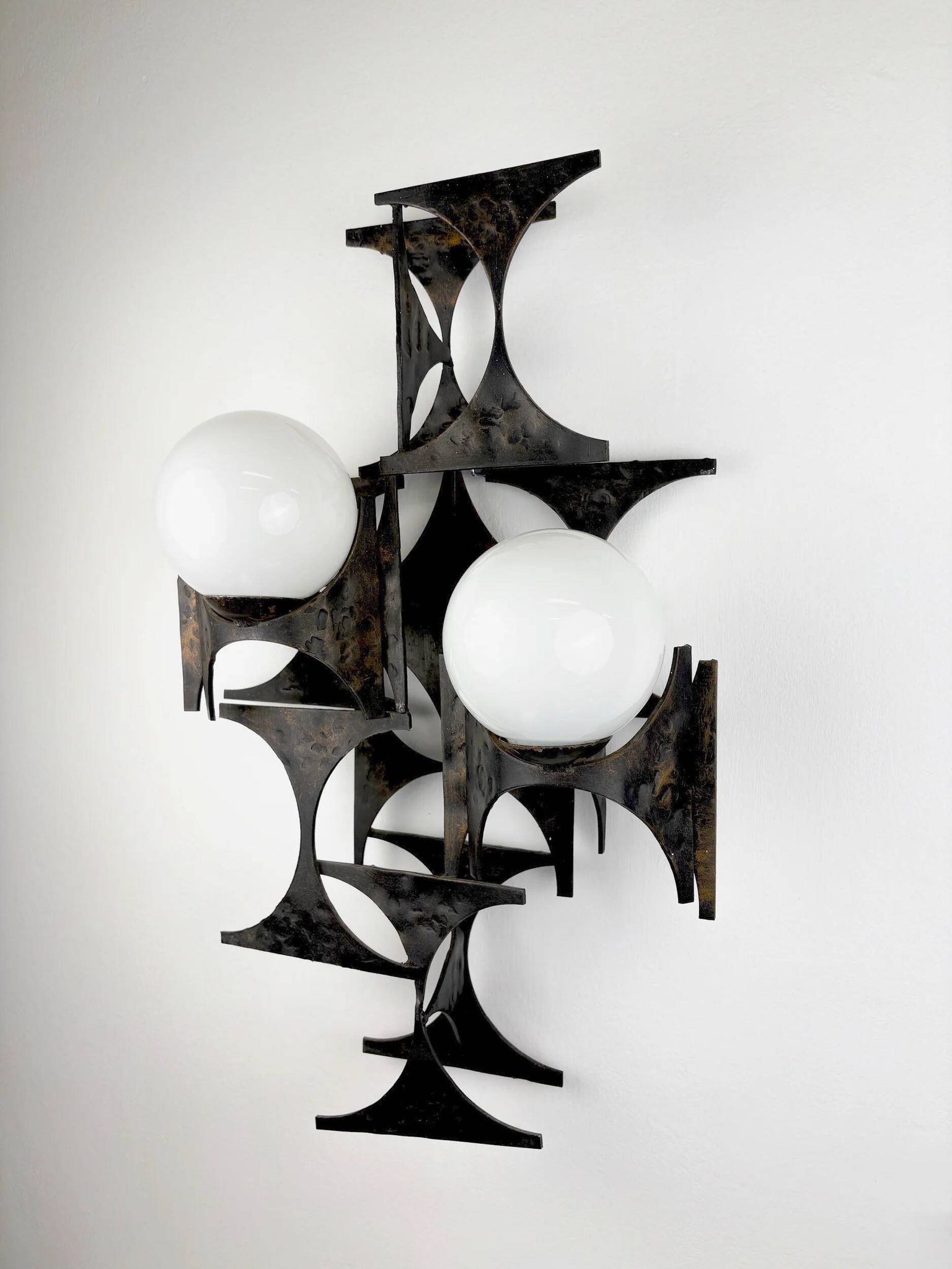 Large brutalist & sculptural wall light by Marc Weinstein, Germany, 1960s
