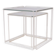 Tables gigognes en verre blanc et transparent Isocele Max Sauze pour le studio Max Sauze