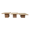 Trio of travertine coffee tables in the 80s