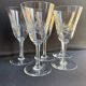 Large wine glasses (5) - Art Deco - Blown and cut crystal