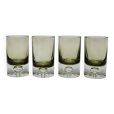 4 vintage whiskey glasses in smoked glass bubble design tapio wirkkala?
