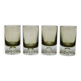 4 vintage whiskey glasses in smoked glass bubble design tapio wirkkala?