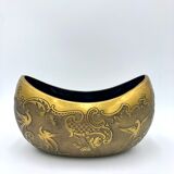 Crystal and copper shuttle cup Léon Ledru Val Saint Lambert