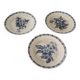 3 old flat plates in iron earth longchamp : blackberries