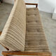 Old wooden sofa vintage brutalist design 60s