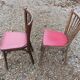 Baumann bistrot chairs wood and red imitation leather