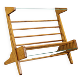 1960s Oak Book Stand Shelf / Rack by ULUV, Czechoslovakia