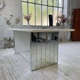 80s lacquered desk and mirror