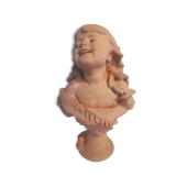Girl bust signed Bastet in terracotta