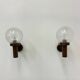 Set of 2 globe glass wall lamps sconces by Lisa Pape Sweden , 1970s