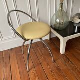 Chrome designer swivel tripod chair