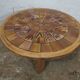 Brutalist ceramic and wood coffee table