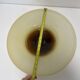 XL Murano Glass Round Fruit Bowl Table Plate Yellow Brown Italian Vintage