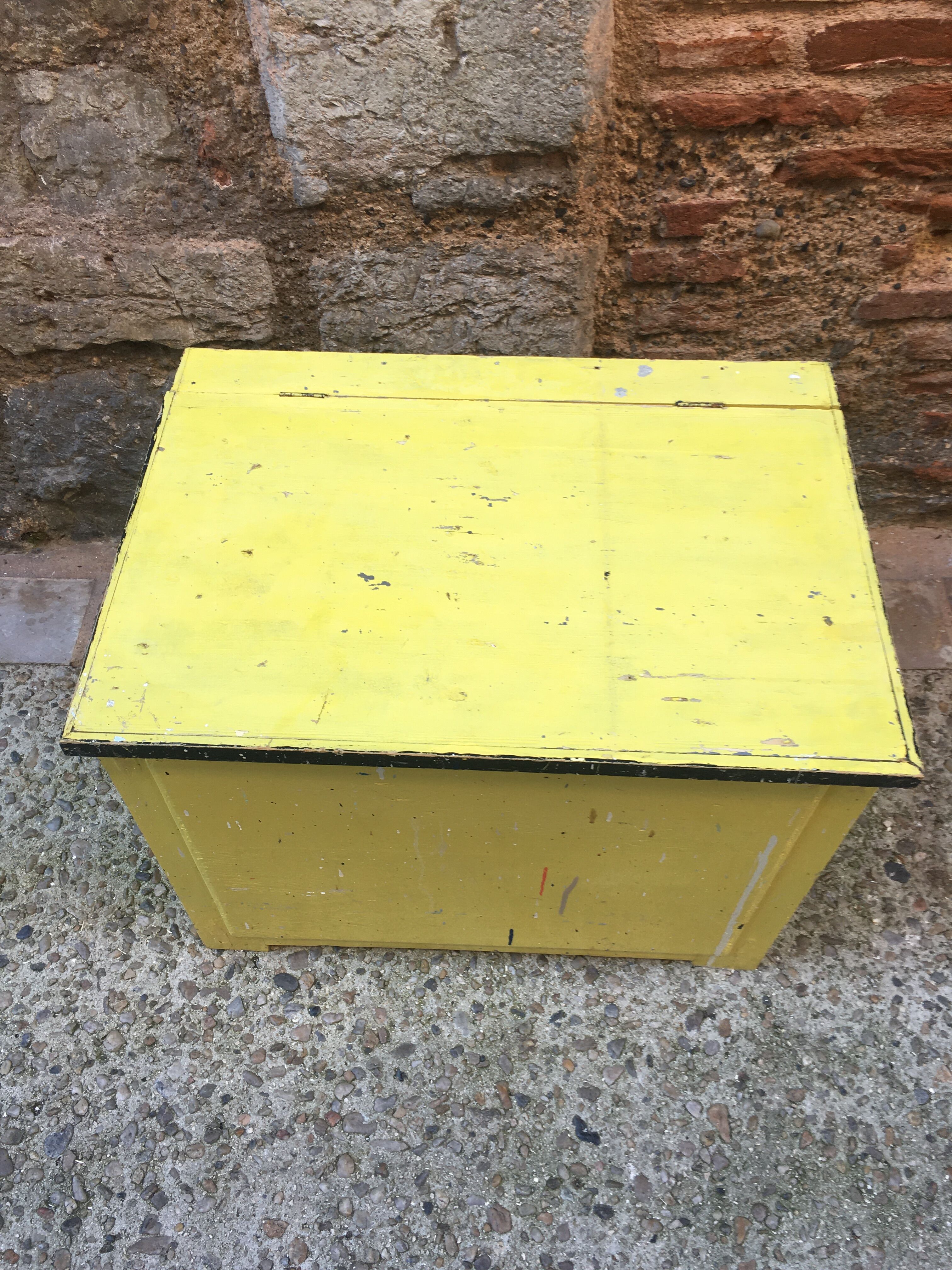 Yellow wooden chest