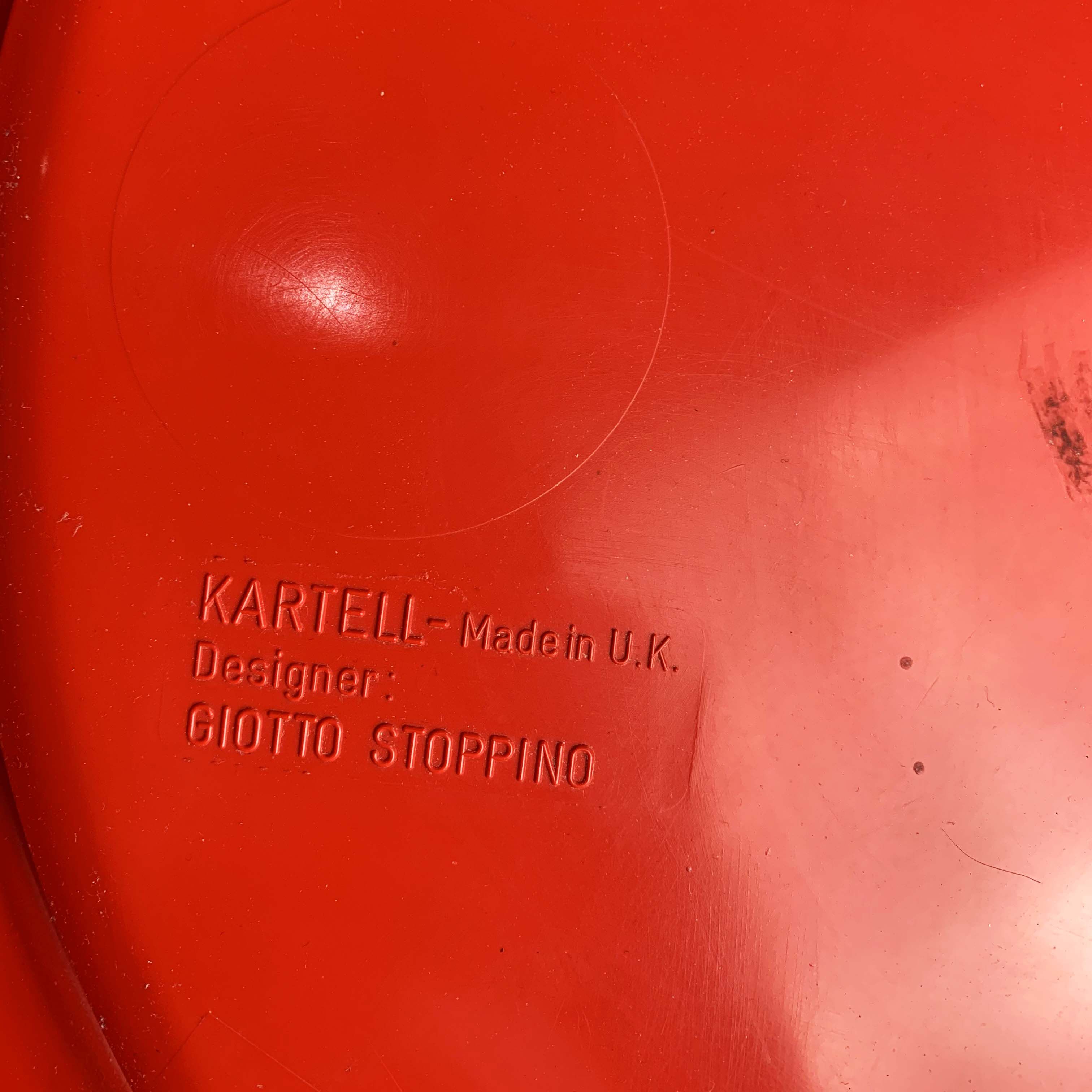 Red Table by Giotto Stoppino for Kartell, 1970