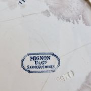 Antique flat plate, ironstone Sarreguemines U&C model Mignon.
