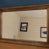 Mirror patinated carved wood frame