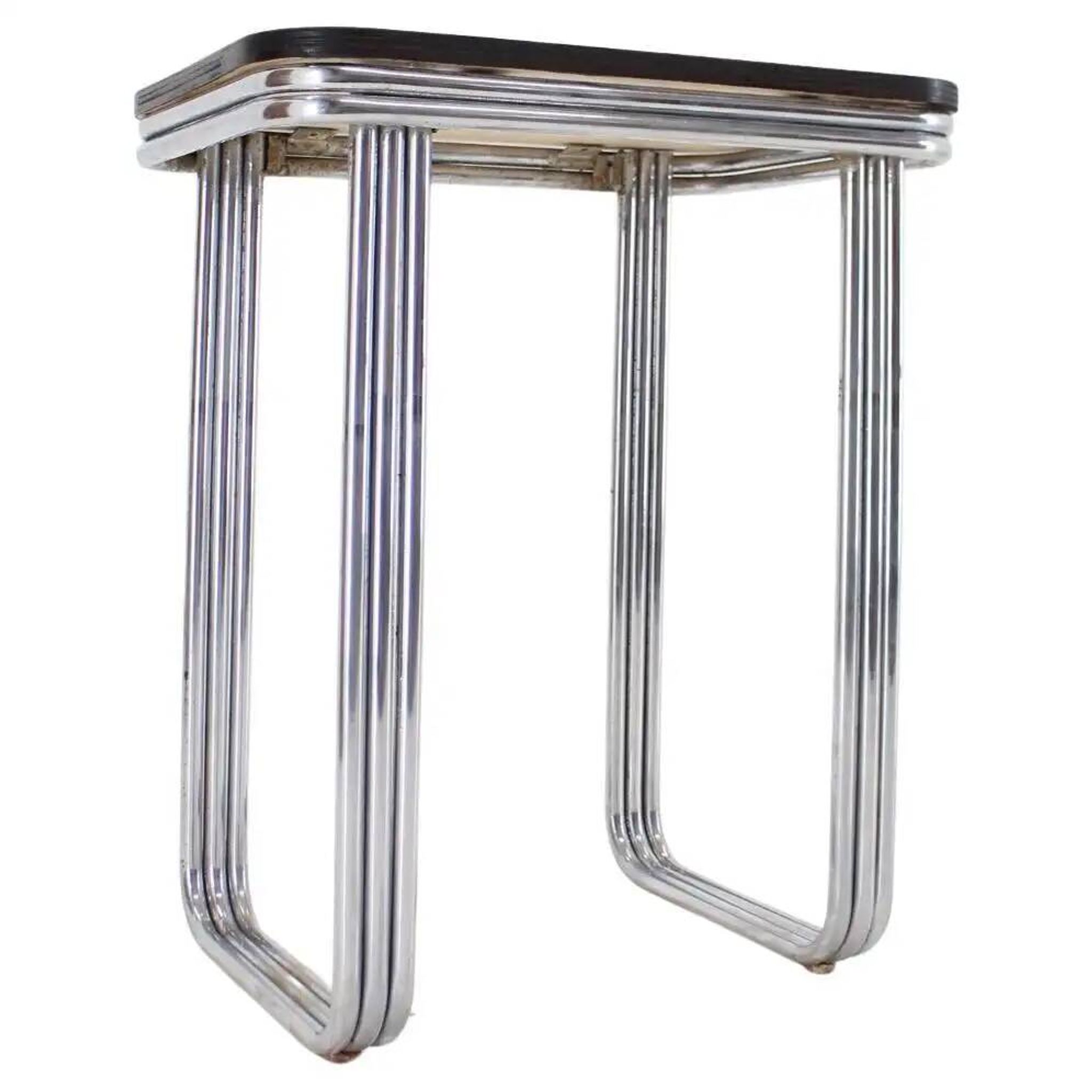 Bauhaus Art Deco tubular steel chrome table, 1930s