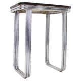 Bauhaus Art Deco tubular steel chrome table, 1930s