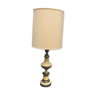 Brass and painted brass lamp