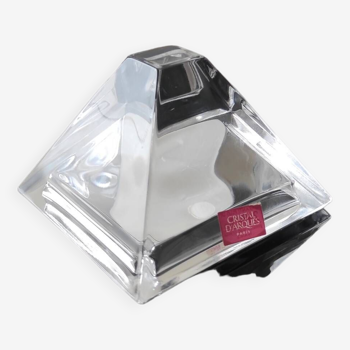 Crystal pyramid paperweight