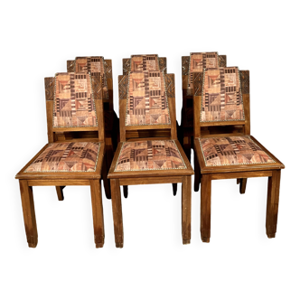 Série de chaises Art Déco