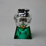 Briquet facetté par Seguso, verre de murano vert et transparent, italie, 1970