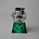Lighter faceted by Seguso, green and transparent murano glass, Italy, 1970