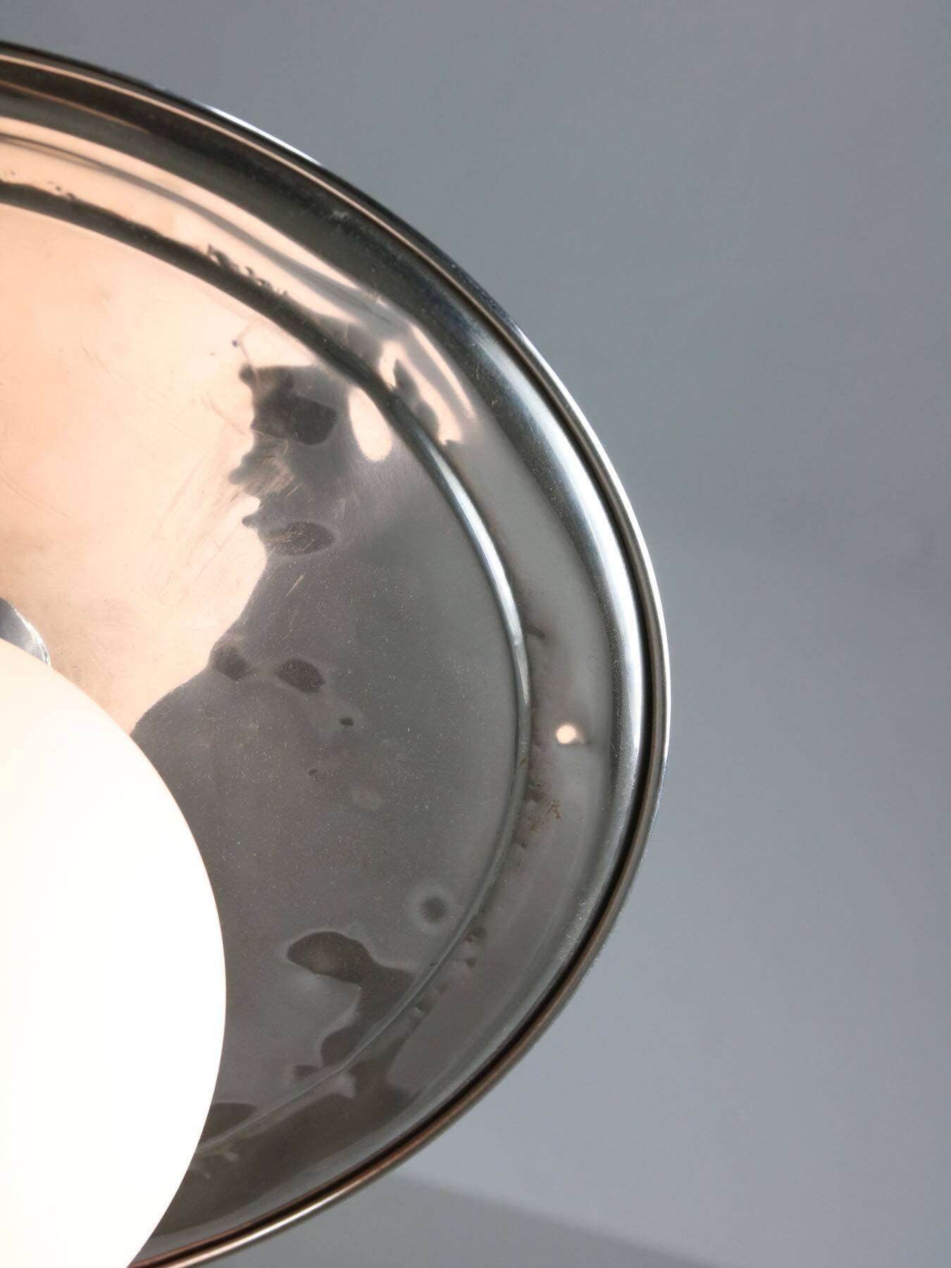 Vintage Metal and Opaline Pendant Lamp