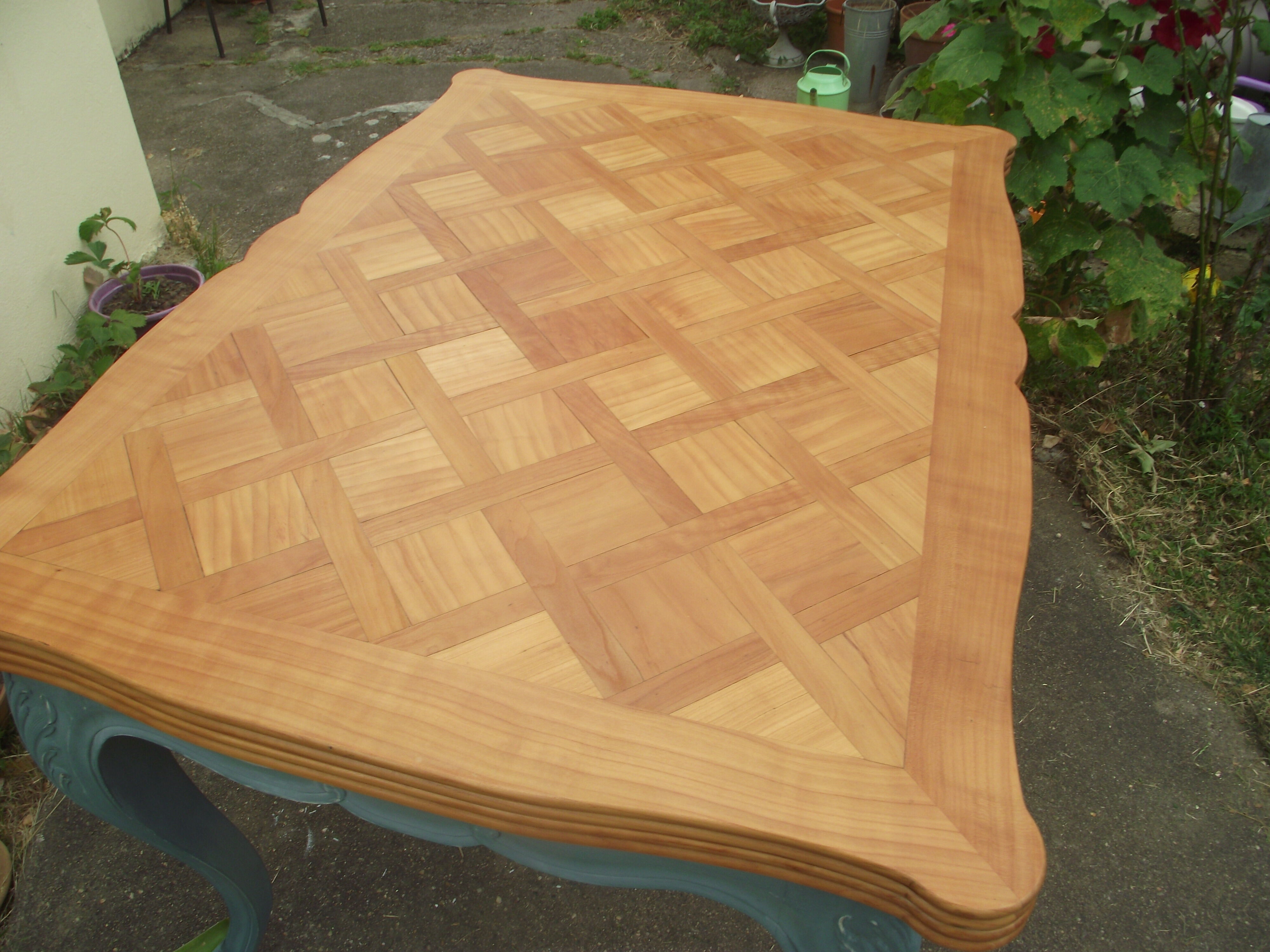 Louis XV-style extension table in solid cherry.