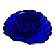 Coupelle coquille en verre bleu D10
