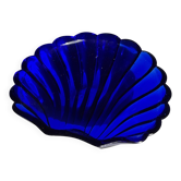 Coupelle coquille en verre bleu D10