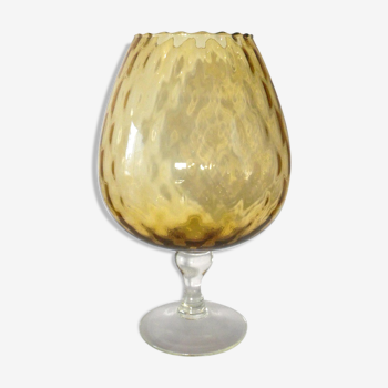 Cut amber glass