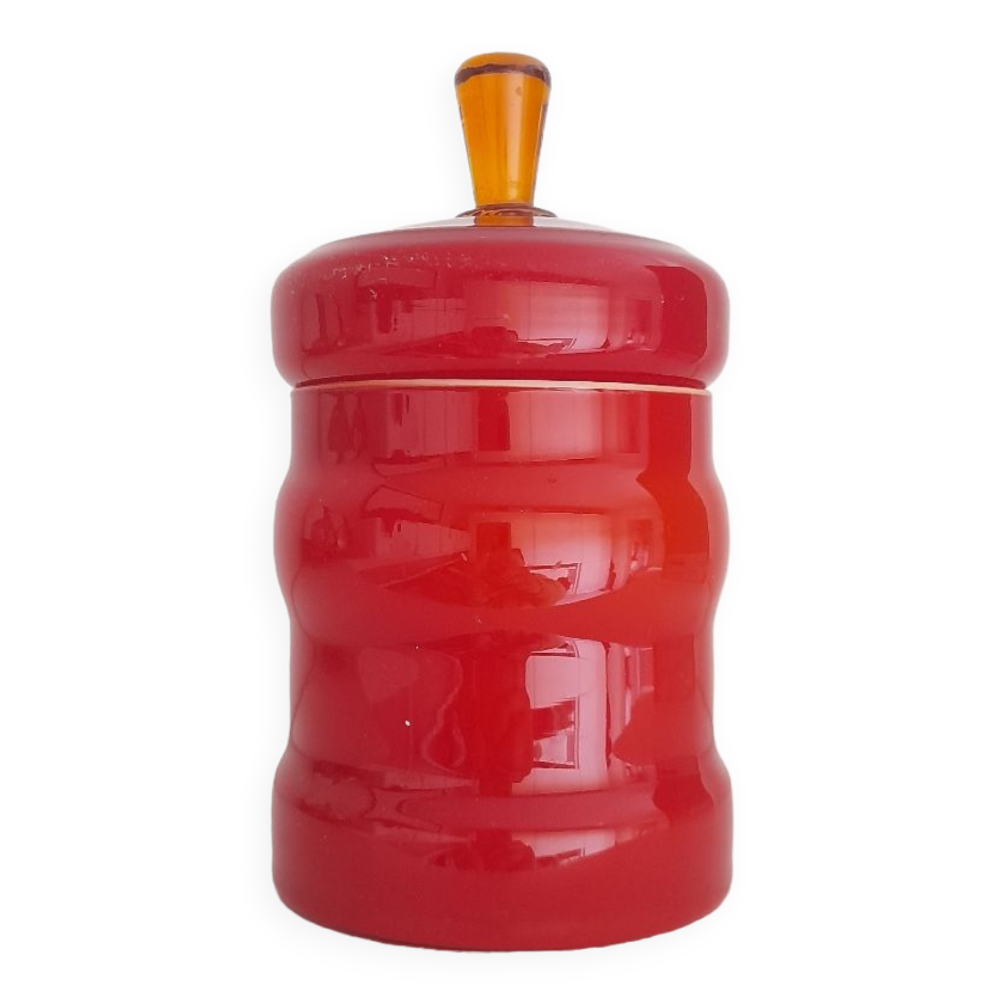 Italian candy box in red opaline