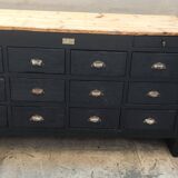 Old counter with black patina drawer