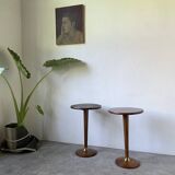 Pair of art deco oak side tables