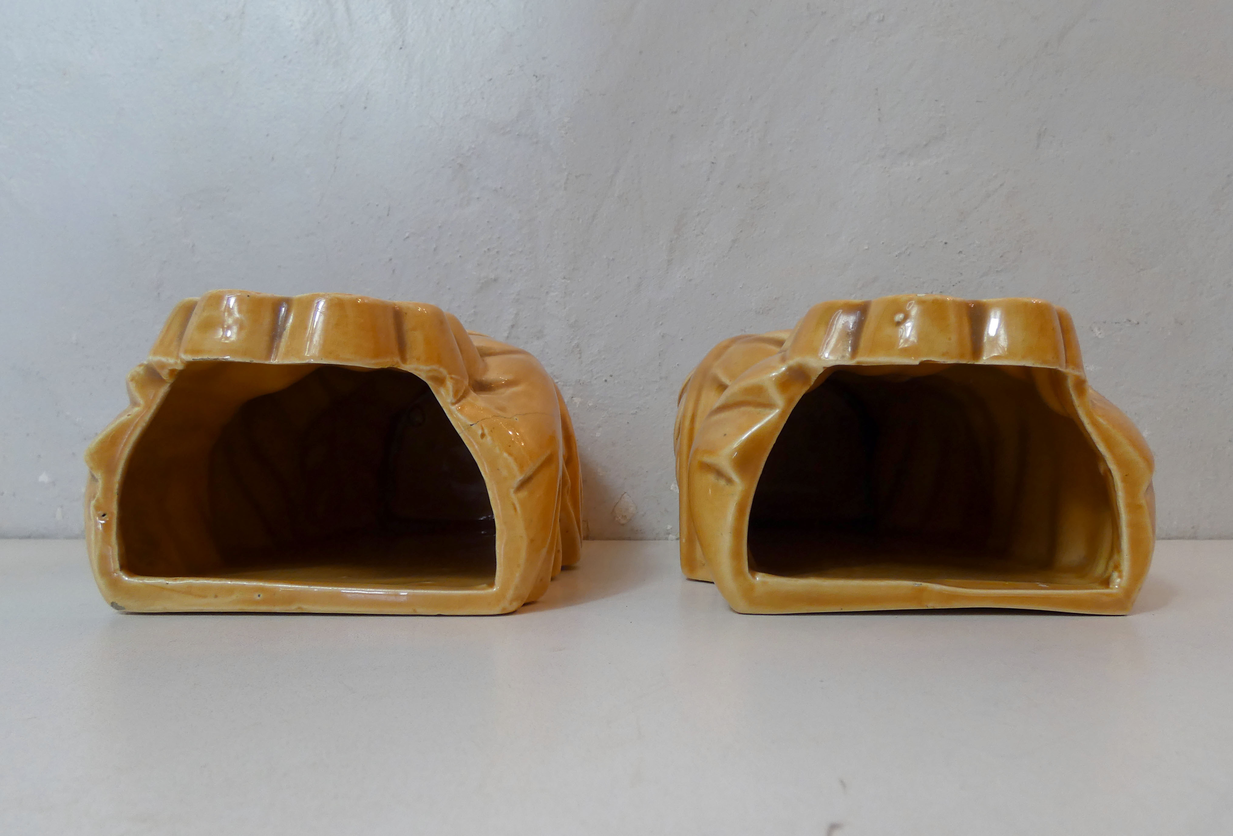 pair of vases in faience Saint Clement slurry art deco
