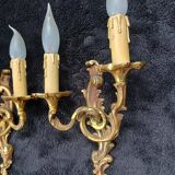 Pair of wall lights in louis xv style - bronze - 32 cm