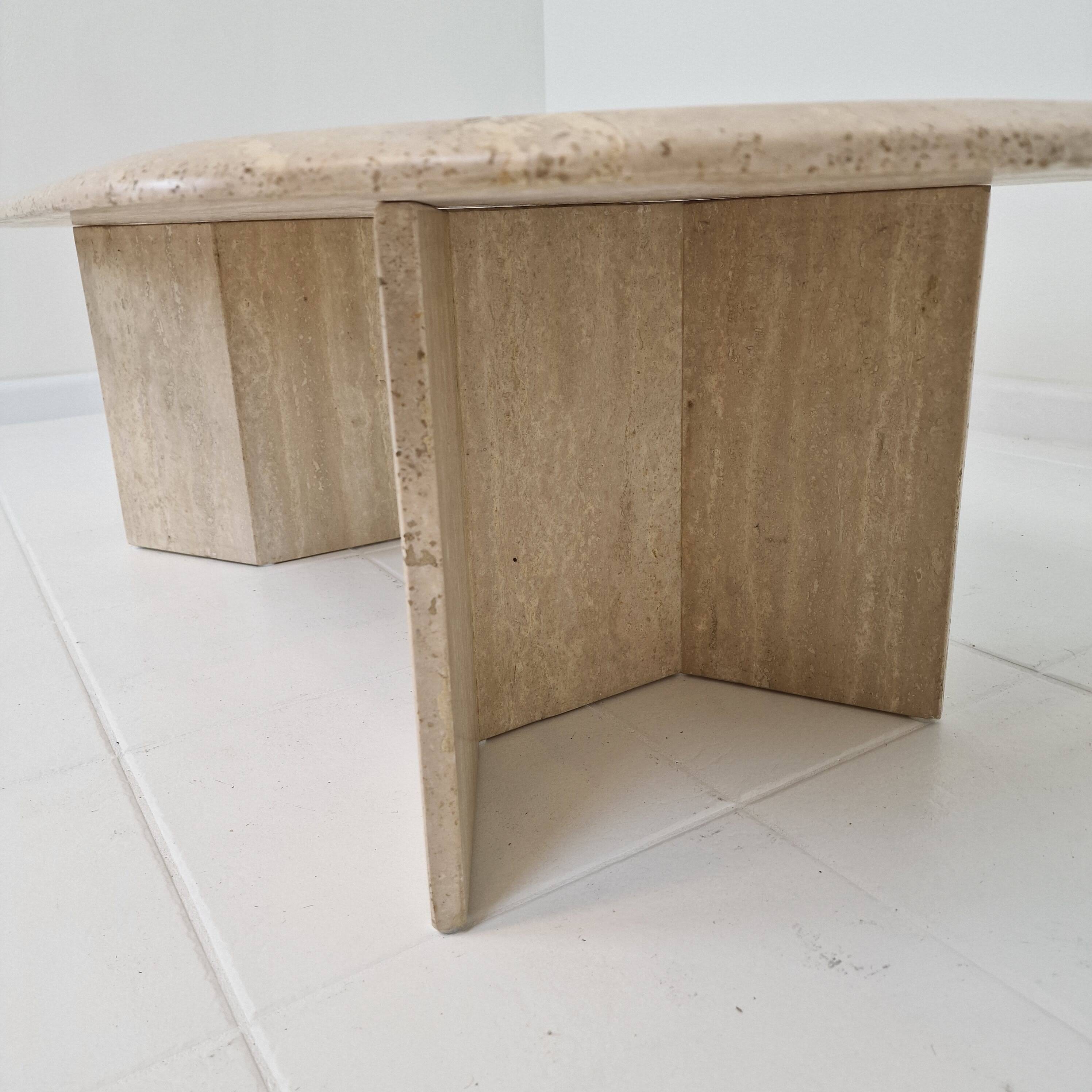 Travertine Coffee or Side Table, Italy 1980s