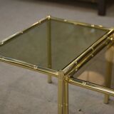 Bamboo imitation brass nesting tables 1980s