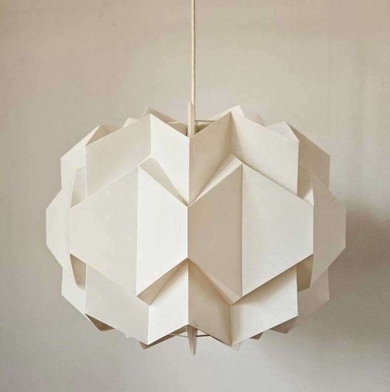 Rare large pendant from the mid-century, Le Klint style, Denmark, 1970