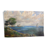 Oil painting of seaside landscape