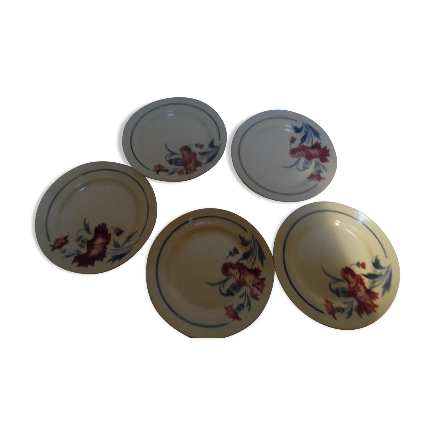 5 numbered dessert plates