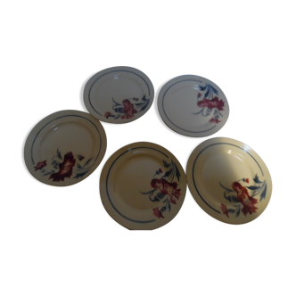 5 numbered dessert plates