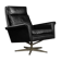 Mid-century Danish black leather swivel chair by Georg Thams, 1960s.