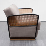 Couch 50s, refurbished, gray, caning