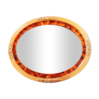 Art Deco oval frame, wood and stucco
