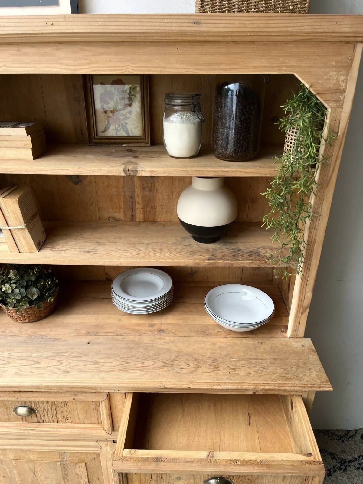 Buffet vaisselier en pin massif style anglais