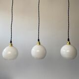 Lot 3 old suspensions in vintage opaline 12 cm