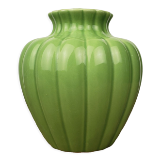 Green ceramic vase